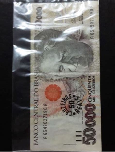 Brasil 50 000 Cruzeiros Nota De Colecionador Produto Vintage E