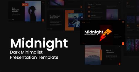 Midnight - Dark Minimalist PowerPoint Template Incl. advertisement & business - Envato Elements