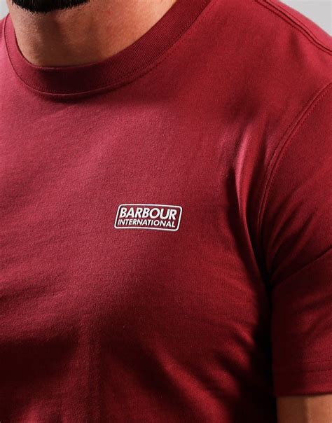 Barbour International Small Logo T Shirt Mauve Terraces Menswear