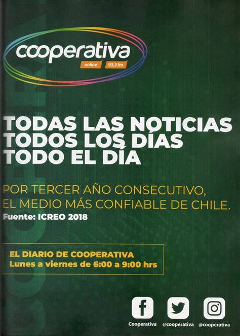 Publicidad de Radio Cooperativa Chile año 2019 Publicidad Cooperativas