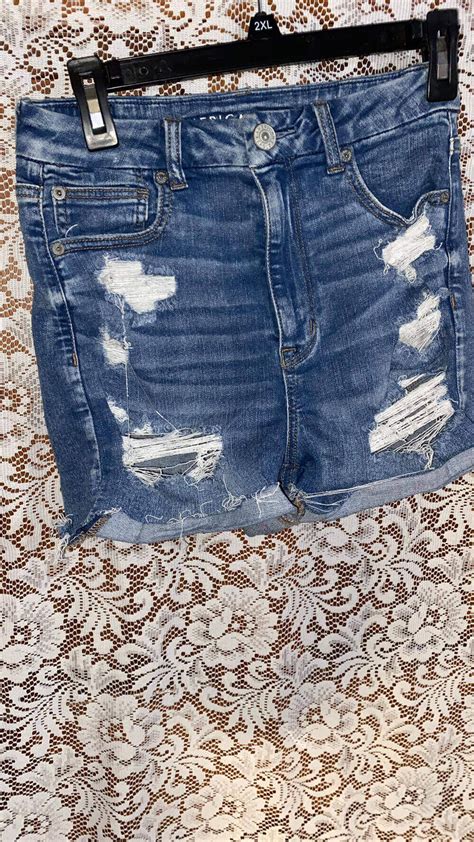 American Eagle Outfitters Curvy Hi Rise Shortie Size Distressed Ebay