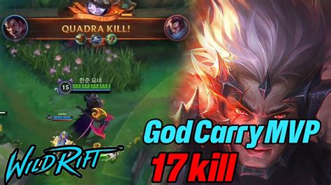 Wild Rift God Carry Darius Quadrakill Darius Vs Yasuo Baron Lane