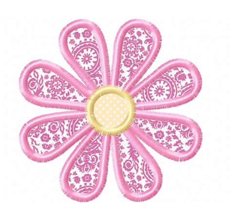 Daisy Applique Machine Embroidery Design Etsy