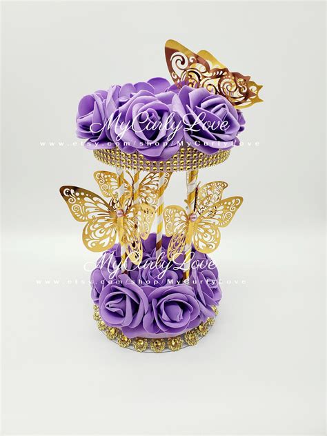 Purple Butterfly Centerpiece Purple Butterfly Birthday Fairy Decor