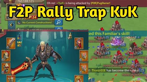 Lords Mobile KvK F2P Rally Trap Vs Max Account In Lords Mobile Gameplay