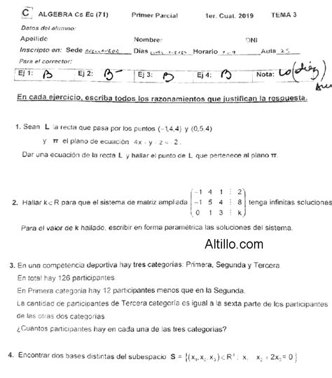 1º Parcial B Algebra Fauring 2019 CBC UBA