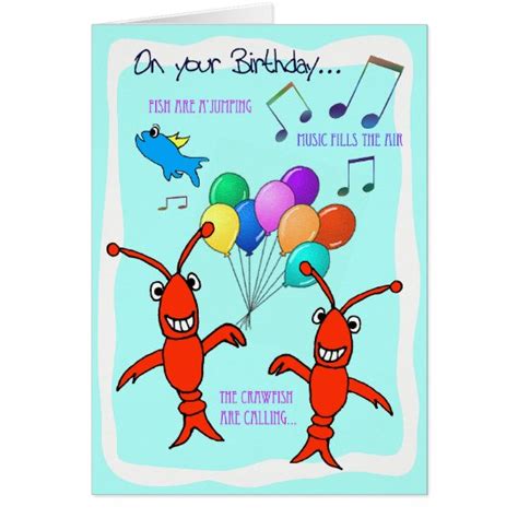 Cajun Crawfish Happy Birthday Card