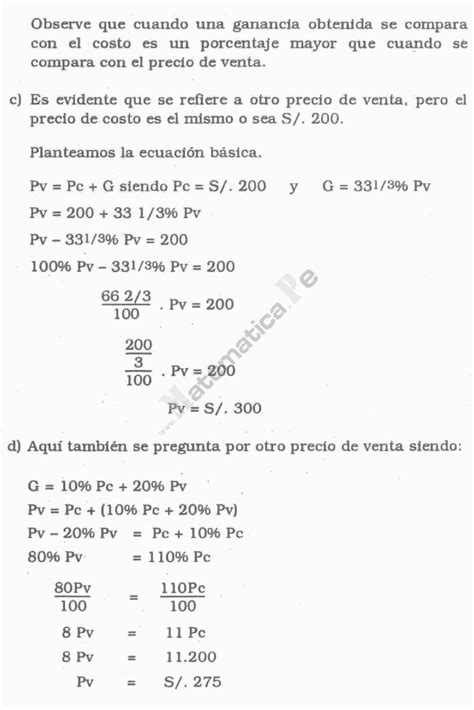 Ejercicios De Porcentajes