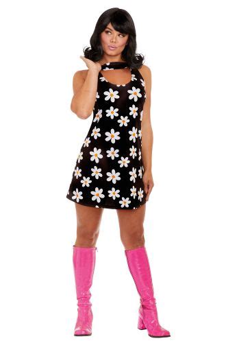 Sexy 60s Mod Chick Hippie Costume Floral Multi Ubicaciondepersonas