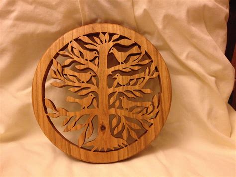 Scroll Saw Trivet Made From Cherrywood Scroll Saw Trivet Wood