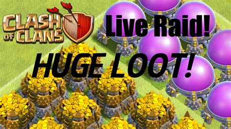 Clash Of Clans Huge Live Raidattack 600000 Loot Youtube