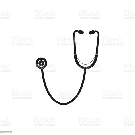 Stethoscope Icon Flat Style Vector Eps Stock Illustration Download