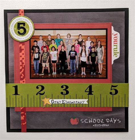 School scrapbook layout idea | School scrapbook layouts, School scrapbook, Preschool scrapbook