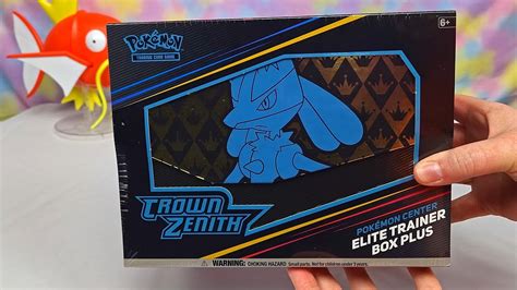 Opening Pokemon Center Crown Zenith Etb Elite Trainer Box Lucario