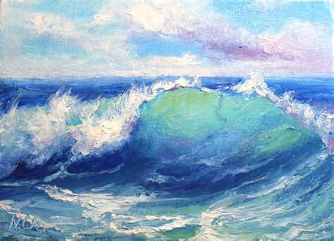 Ocean Oil Painting Seascape Original Art Waves Wall Art Small Oil