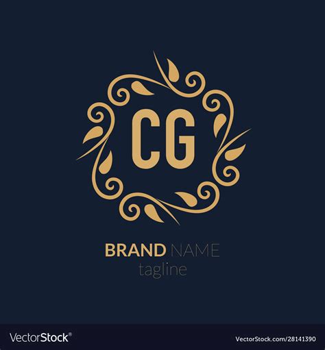 Initial Letter Cg Creative Elegant Logo Template Vector Image