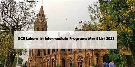 GCU Lahore 1st Intermediate Programs Merit List 2023