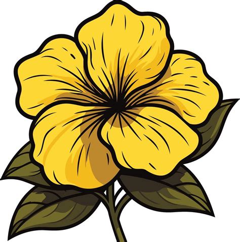 Yellow Hibiscus Flower Illustration 49452337 Vector Art At Vecteezy