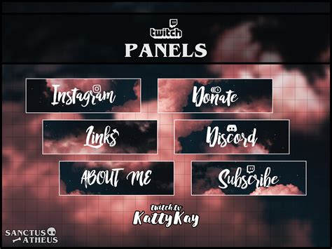 PinkSpace Twitch Panels Sub Panel Donate Panel Pink Etsy