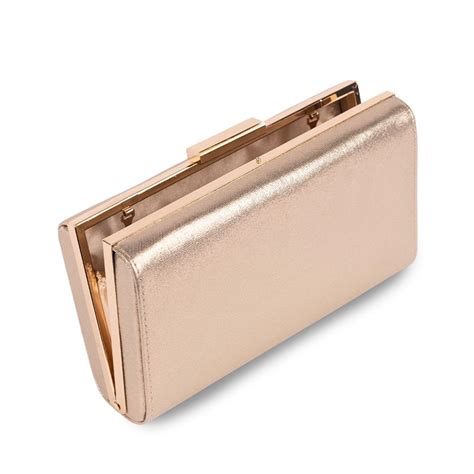 Paradox London Doria Champagne Shimmer Box Clutch Bag