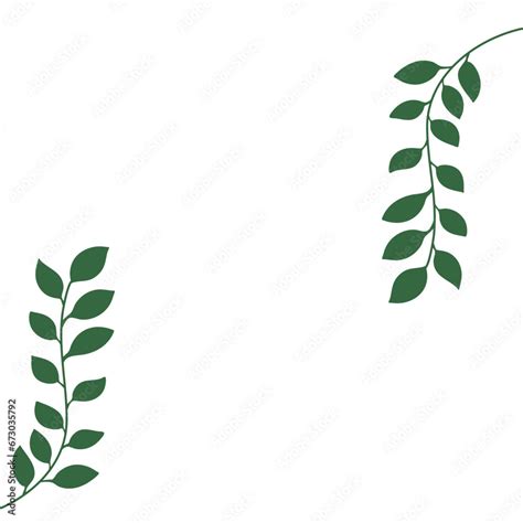 Frame Corners With Green Leaves Or Foliage Vector Illustration Stock