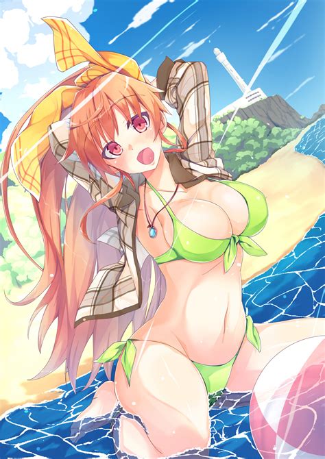 Wallpaper Original Characters Bikini Cleavage Beach 2894x4093