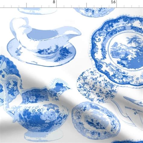 Delft Blue Fabric - Etsy