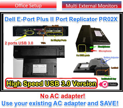 Dell Usb 30 E Port Plus Advanced Docking Station Replicator Pr02x Pn T0j21 Gnphp Pcpartspros