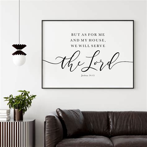 Horizontal Bible Verse Wall Art Joshua But As For Me And Etsy