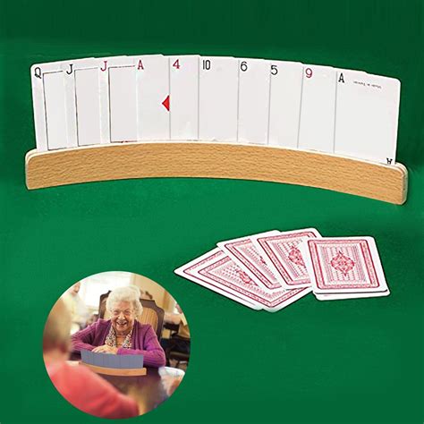 "Curved Wooden Playing Card Holder 14 Inch Wooden Playing Card Holders ...