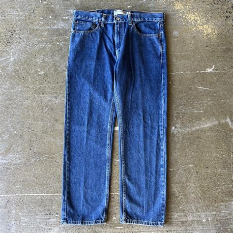 Vintage 90s Levis 505 Dark Blue Denim Jeans Size Depop