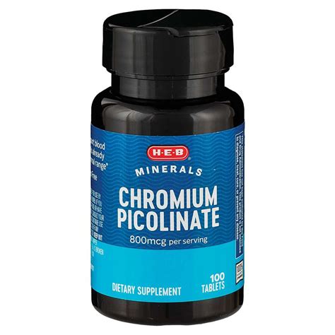 H E B Chromium Picolinate Mcg Metabolism Support Tablets Shop