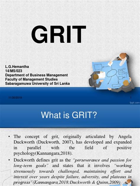 Presentationgrit Pdf Grit Personality Trait Social Psychology