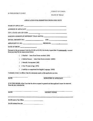 Jury Duty Exemption Letter Template