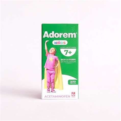 Adorem Niños Acetaminofen 150mg 5ml Siegfried Jarabe Frasco X 120 Ml