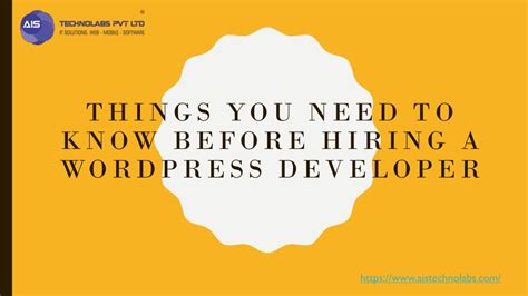 PPT Things You Need To Know Before Hiring A WordPress Developer