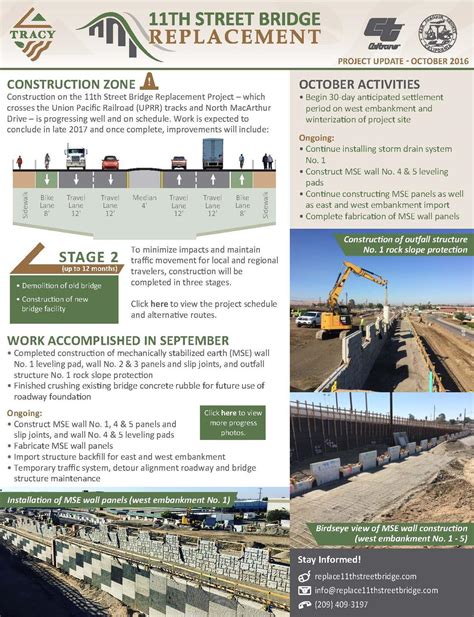 11th Street Bridge Replacement Project - October Newsletter (City of