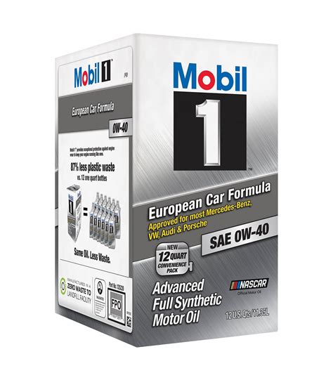 Mobil 1 Fs European Car Formula Full Synthetic Motor Oil 0w 40 12 Qt