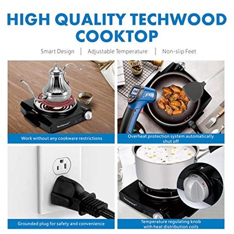 Techwood W Portable Electric Coil Hot Plate Single Burner For Cooking Countertop Cooktop