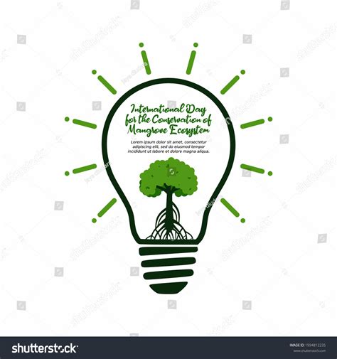 Vector Graphic International Day Conservation Mangrove Stock Vector