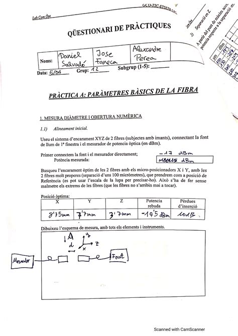 Lab Comopt Respuestas Laboratorio De Comunicaciones Opticas Con Las