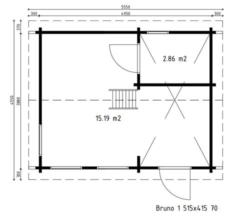 Chalet bois avec mezzanine sans permis Bruno 1 20m² 70mm