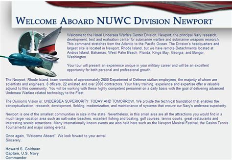 Naval Sea Systems Command Home Warfare Centers Nuwc Newport Contact Us Military Detachment