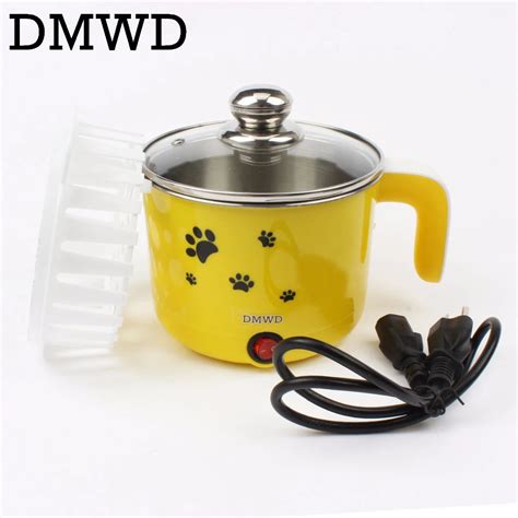 DMWD Multifunction Electric Skillet Stainless Steel Noodles Pots Rice