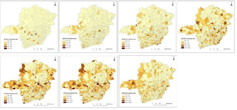 Choropleth map showing the incidence rate of COVID-19 in Minas Gerais... | Download Scientific ...