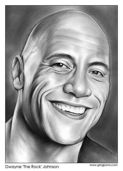 Dwayne The Rock Johnson Portrait Portrait Sketches Portrait Drawing