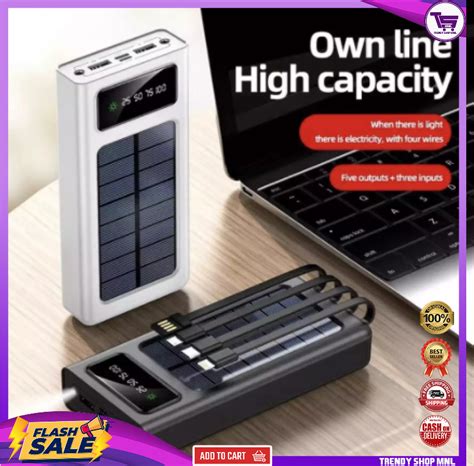 Original 20000mAh Powerbank Original Fast Charging LED Solar Charger