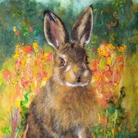 Baby Hare Picture Felt Portrait Of A Leverett Original Etsy In