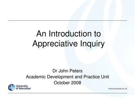 PPT An Introduction To Appreciative Inquiry PowerPoint Presentation