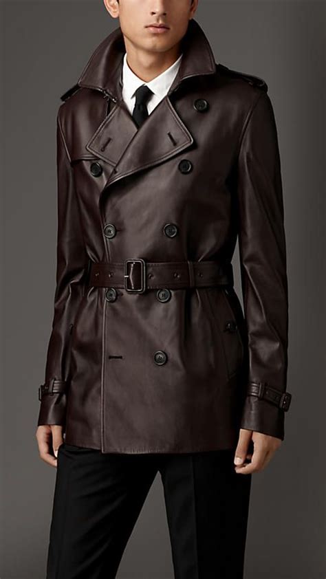 Mens Brown Leather Trench Coat Tradingbasis